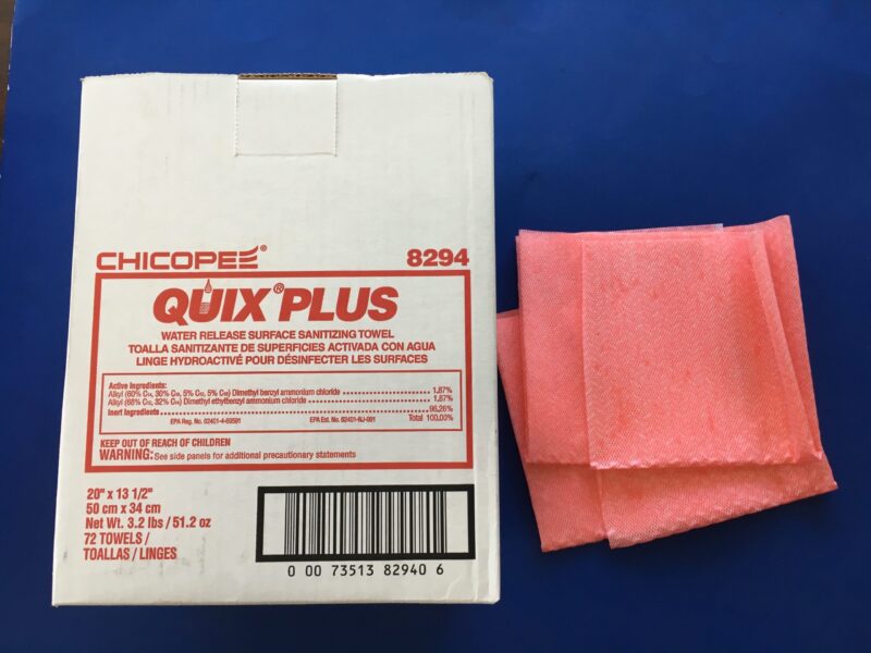 Chicopee Quix Plus Water Release Surface Sanitizing Wipes