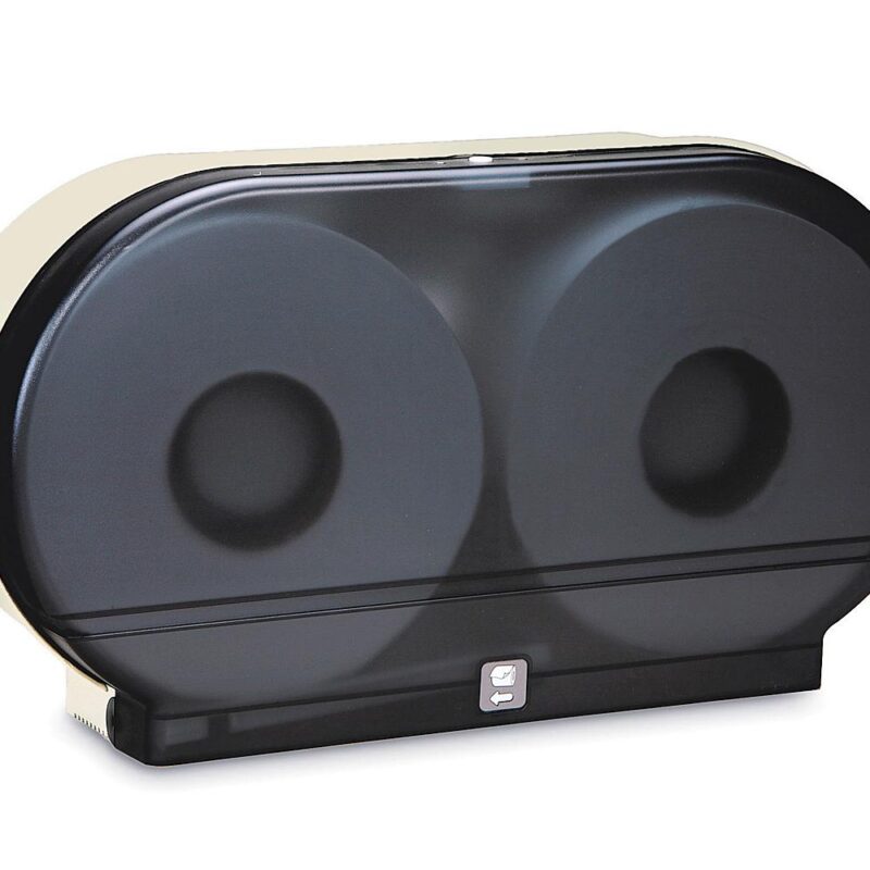 Twin Rolls TP Dispenser, Black, EA